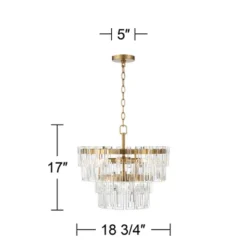Vienna Full Spectrum Luxum Burnished Brass Chandelier 18 3/4" Wide Modern Tiered Crystal 6-Light Fixture For Dining Room House Foyer Kitchen Island -Adesso Store GUEST 972fa7ad 519e 4cb5 b583 4e99117a2928