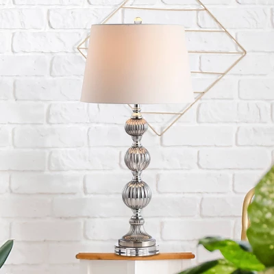 31" Glass Vivienne Triple Sphere Table Lamp (Includes LED Light Bulb) Gray - JONATHAN Y 4 31" Glass Vivienne Triple Sphere Table Lamp (Includes LED Light Bulb) Gray - JONATHAN Y - Image 4
