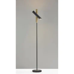 LED Vega Torchiere Black/Brass (Includes LED Light Bulb) - Adesso -Adesso Store GUEST 9b0bba9e 87eb 4364 a2b8 2b44025d3a74