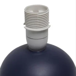 8.66" Petite Ceramic Orb Base Bedside Table Desk Lamp With Matching Tapered Drum Fabric Shade Blue - Creekwood Home -Adesso Store GUEST 9b88cfe8 5f70 4d6e bc67 71d74b0898a7