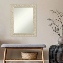 24" X 30" Non-Beveled Fair Baroque Cream Wood Wall Mirror - Amanti Art -Adesso Store GUEST 9ee512dc c496 44ba a4a1 4858e2c4f60b