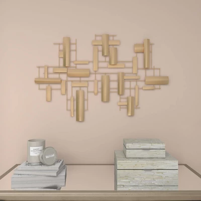 Contemporary Metal Abstract Wall Decor Gold - CosmoLiving By Cosmopolitan 8 Contemporary Metal Abstract Wall Decor Gold - CosmoLiving By Cosmopolitan - Image 8