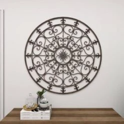 Metal Fleur De Lis Scrollwork And Wall Decor Black - Olivia & May -Adesso Store GUEST 9f6143ba a746 46e0 93b7 fdcfd4f36ee5