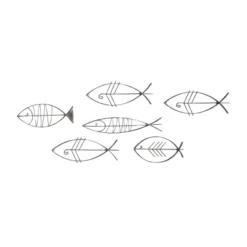 Set Of 6 Metal Fish Indoor Outdoor Wire Wall Decors Black - Olivia & May -Adesso Store GUEST a0122007 4ed8 4a68 b784 4c8e0b7233b5