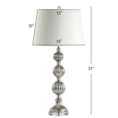 31" Glass Vivienne Triple Sphere Table Lamp (Includes LED Light Bulb) Gray - JONATHAN Y 3 31" Glass Vivienne Triple Sphere Table Lamp (Includes LED Light Bulb) Gray - JONATHAN Y - Image 3