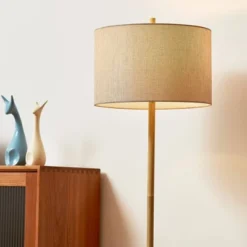 62" Cove Light Faux Wood Floor Lamp With Jute Shade - Globe Electric -Adesso Store GUEST a108ef27 5448 49f8 b1e1 f56979687037