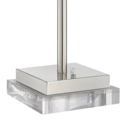 360 Lighting Andre Modern Table Lamps Set Of 2 With Square Risers 28 1/4" Tall Silver Metal USB And AC Power Outlet In Base White Drum Shade For Desk -Adesso Store GUEST a153ef32 24ab 4fa1 8395 16c956d4203d