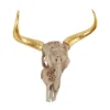 Polystone Cow Carved Skull Wall Decor - Olivia & May