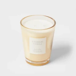 Colored Vase Glass With Dustcover Cashmere Vanilla Candle Ivory - Threshold™ -Adesso Store GUEST a291dce8 08cb 4de3 9d0d fe8765311b91