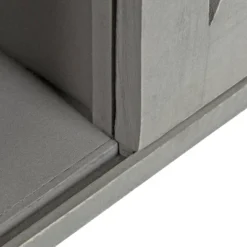 18" X 8" X 20" Decorative Farmhouse Cabinet With Barn Door And 3 Knobs Gray - Kate & Laurel All Things Decor -Adesso Store GUEST a4990a06 8390 4dd3 a485 73651c1150a8