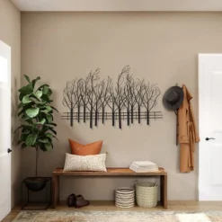 LuxenHome Snowy Black Metal Field Of Trees Wall Art -Adesso Store GUEST a5cee296 82b8 474b 81af a9f9c8da37fd