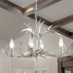 26" LED Adjustable Resin Antler Chandelier - JONATHAN Y -Adesso Store GUEST a6eaa3bf c71f 4050 b8a1 5eced79cbb78