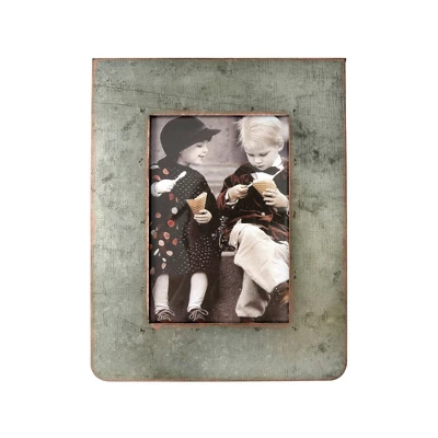 7.25" X 9.75" Galvanized 2-Sided Standing Picture Single Frame - Storied Home 3 7.25" X 9.75" Galvanized 2-Sided Standing Picture Single Frame - Storied Home - Image 3