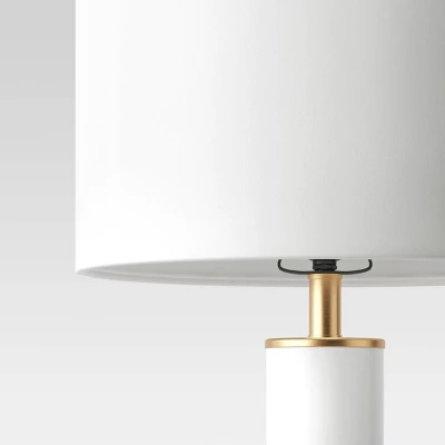 Large Assembled Tapered Glass Table Lamp (Includes LED Light Bulb) White - Threshold™ 3 Large Assembled Tapered Glass Table Lamp (Includes LED Light Bulb) White - Threshold™ - Image 3