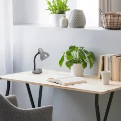 14.25" Traditional Fundamental Metal Desk Task Lamp And Bowl Shaped Shade With Flexi Gooseneck Gray - Creekwood Home -Adesso Store GUEST a778f7b5 9b7e 4579 80fb 82cd13ffb2d4