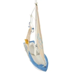 Juvale Enjoy It Wooden Sailboat Model With Flag, Net, Starfish, And Floating Tube For Nautical Home And Bathroom Boat Decor, Shelf, 13x8x3 In -Adesso Store GUEST a806923f 9b9e 47ef 85a8 2bf212534036