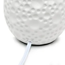 14.17" Traditional Ceramic Texture Thumbprint Tear Drop Table Desk Lamp With Tapered White Shade White - Creekwood Home -Adesso Store GUEST aaaf8a8b 5388 4015 ad64 43adbe8e3876