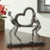 Dahlia Studios The Weight Of Love 12" High Figurines And Heart Sculpture