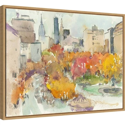24" X 18" Autumn In New York Study III By Samuel Dixon Framed Canvas Wall Art - Amanti Art 1 24" X 18" Autumn In New York Study III By Samuel Dixon Framed Canvas Wall Art - Amanti Art