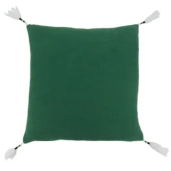 Saro Lifestyle Buffalo Plaid Trees Pillow - Poly Filled, 18" Square, Green