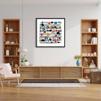 33" X 33" Floral Music Notes By Jenny Frean Wood Framed Wall Art Print - Amanti Art 6 33" X 33" Floral Music Notes By Jenny Frean Wood Framed Wall Art Print - Amanti Art - Image 6