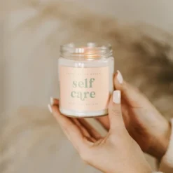 Sweet Water Decor Self Care Pink And Mint Label 9oz Clear Jar Soy Candle -Adesso Store GUEST ad9ff25f e0cc 4b21 b610 d8268a21fbde