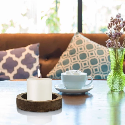 6pk Unscented Flat Top Smooth Pillar Candles White - Stonebriar Collection 3 6pk Unscented Flat Top Smooth Pillar Candles White - Stonebriar Collection - Image 3