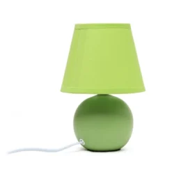 8.66" Petite Ceramic Orb Base Bedside Table Desk Lamp With Matching Tapered Drum Fabric Shade Green - Creekwood Home -Adesso Store GUEST ae5699a3 1f65 4dc7 9634 8820d18c9379
