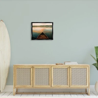 Stupell Industries Canoe On Lake Warm Sunrise Water Reflection 1 Stupell Industries Canoe On Lake Warm Sunrise Water Reflection