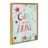18" X 24" Sylvie Girls Are Brave Framed Canvas Wall Art By Ettavee Gold - Kate And Laurel