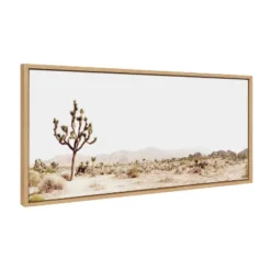 18" X 40" Sylvie Lone Joshua Tree By Amy Peterson Art Studio Framed Wall Canvas Natural - Kate & Laurel All Things Decor