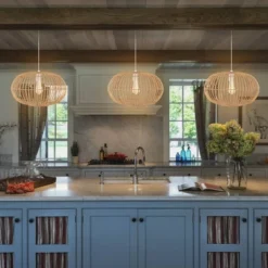 17.5" 1-Light Leo Farmhouse Coastal Rattan LED Pendant Brown - JONATHAN Y -Adesso Store GUEST b1f6b545 b0a6 4a04 be1c 795d554eaef8