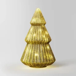 10.25" Battery Operated Lit Glass Christmas Tree Figurine - Wondershop™ -Adesso Store GUEST b328e3b1 f6ef 4a87 9ffe d0419e1e7255