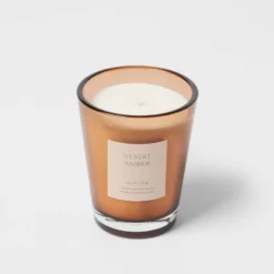 Colored Vase Glass With Dustcover Desert Amber Candle Brown - Threshold™ -Adesso Store GUEST b38f17b2 0d53 4c5b bb58 f4b0dd118311