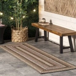 NuLOOM Gwyneth Braided Borders Indoor And Outdoor Patio Area Rug