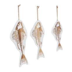 Set Of 3 Wood Fish Wall Decors With Hanging Rope White - Olivia & May -Adesso Store GUEST b637789f c7e6 43e5 8d94 7c08e5bfe8f7