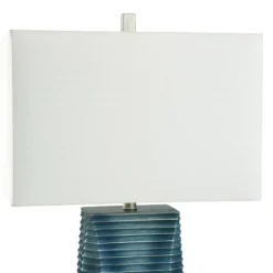 Vertical Lined Moulded Table Lamp With Steel Base Blue - StyleCraft -Adesso Store GUEST b66aac8f 12b0 4f74 824a 0e865a4edc93