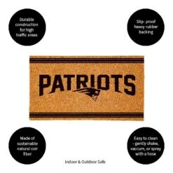Evergreen New England Patriots Logo Turf Mat, Brown- 28 X 16 Inches Indoor Outdoor Doormat -Adesso Store GUEST b83ac42e 921f 459a 8625 984e0392d216