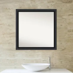 30" X 30" Non-Beveled Nero Wood Bathroom Wall Mirror Black - Amanti Art -Adesso Store GUEST b8637532 58bc 40cb b48d 8585172c1883