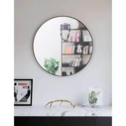 34" Hubba Round Wall Mirror Titanium - Umbra -Adesso Store GUEST b8fec0ca 692a 400f 8c41 5f6eac476b19