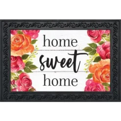 Farmhouse Home Sweet Home Floral Doormat Indoor Outdoor 30" X 18" Briarwood Lane