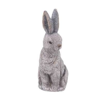 20" X 11" Magnesium Oxide Country Rabbit Garden Sculpture Gray - Olivia & May 4 20" X 11" Magnesium Oxide Country Rabbit Garden Sculpture Gray - Olivia & May - Image 4
