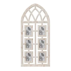Wood 6 Slot Wall Photo Frame With Window Arch Shape Light Brown - Olivia & May 16 Wood 6 Slot Wall Photo Frame With Window Arch Shape Light Brown - Olivia & May -Adesso Store GUEST b99ca6e3 377f 46ff 91b0 5378647b1fb2