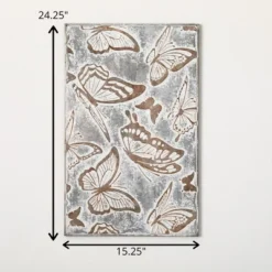 24.25"H Sullivans Metal Relief Butterfly Panel, Gray -Adesso Store GUEST ba303d31 e407 4f3b a4f7 7d6ab2eeb423