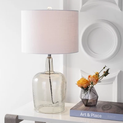 26" Glass Augustine Table Lamp (Includes LED Light Bulb) Gray - JONATHAN Y 1 26" Glass Augustine Table Lamp (Includes LED Light Bulb) Gray - JONATHAN Y