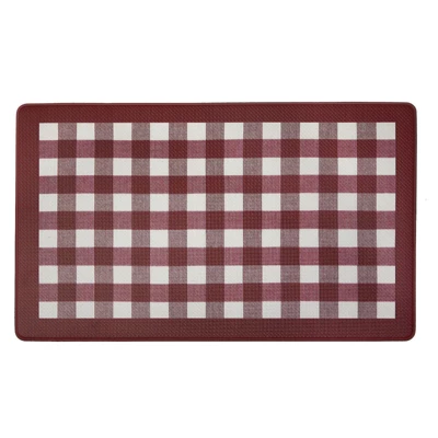 GoodGram Buffalo Burgundy Plaid Memory Foam Anti-Fatigue Kitchen Floor Mat - 18 In. W X 30 In. L 1 GoodGram Buffalo Burgundy Plaid Memory Foam Anti-Fatigue Kitchen Floor Mat - 18 In. W X 30 In. L