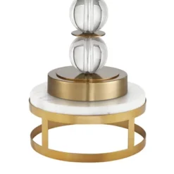 Vienna Full Spectrum Halston Buffet Table Lamp With Round Riser 36 1/4" Tall Crystal Ball Brass Off White Fabric Drum Shade For Bedroom Living Room -Adesso Store GUEST bc91b0d4 5bab 4bef a5da 39151b4fe501