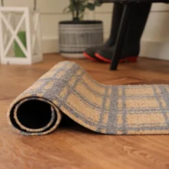 2'x3' ColorStar Prairie Grid Door Mat Khaki - Bungalow Flooring -Adesso Store GUEST bd05fc7b c4bb 4461 83dc e72d38ccfda9