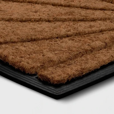 1'6"x2'6" Half Moon Rubber Coir Doormat Black - Threshold™ 2 1'6"x2'6" Half Moon Rubber Coir Doormat Black - Threshold™ - Image 2