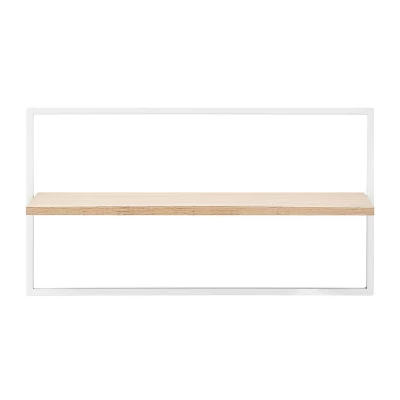 4pc Framed Wall Shelf Set White/Maple - Danya B. 10 4pc Framed Wall Shelf Set White/Maple - Danya B. - Image 10